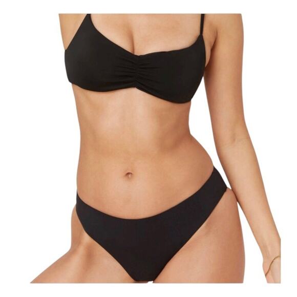 Andie NWT The Symi Sustainable High Leg Cut Low Rise Bikini Bottom Black XL - Picture 14 of 15